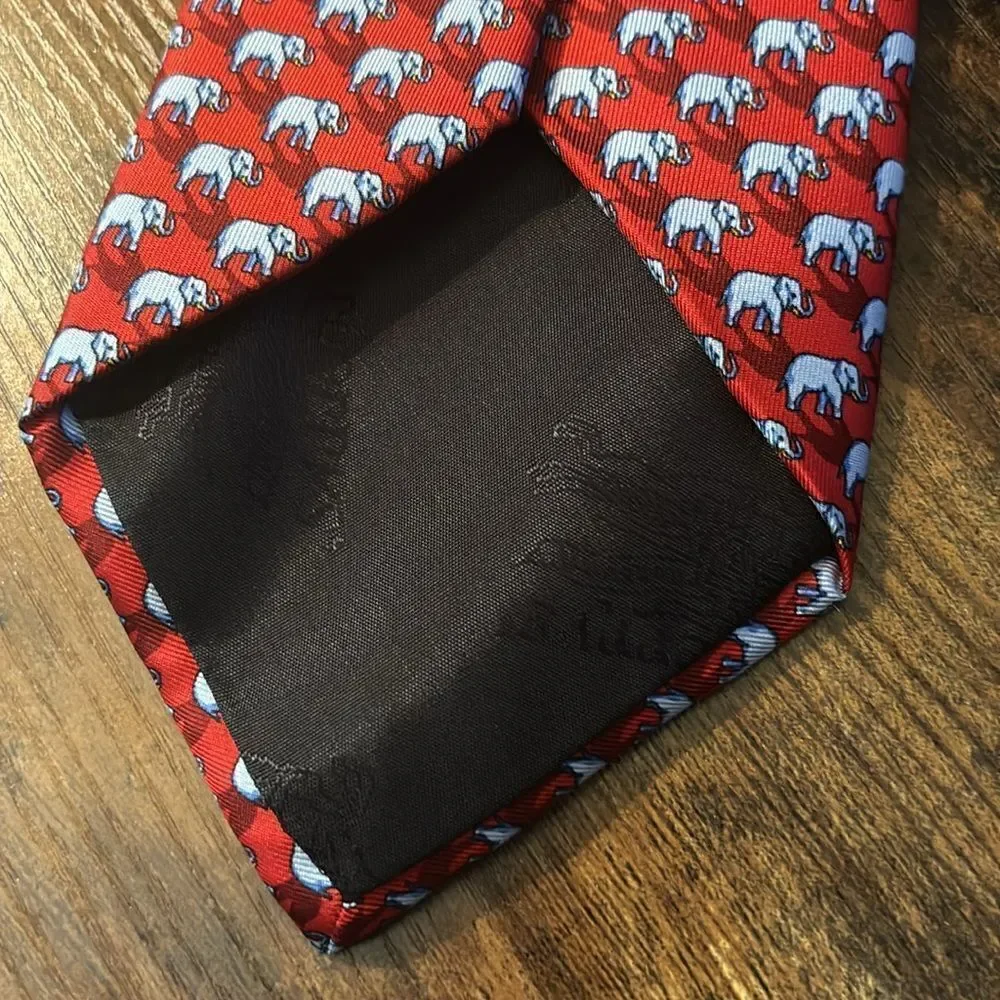 Vintage Burberry Elephant silk tie